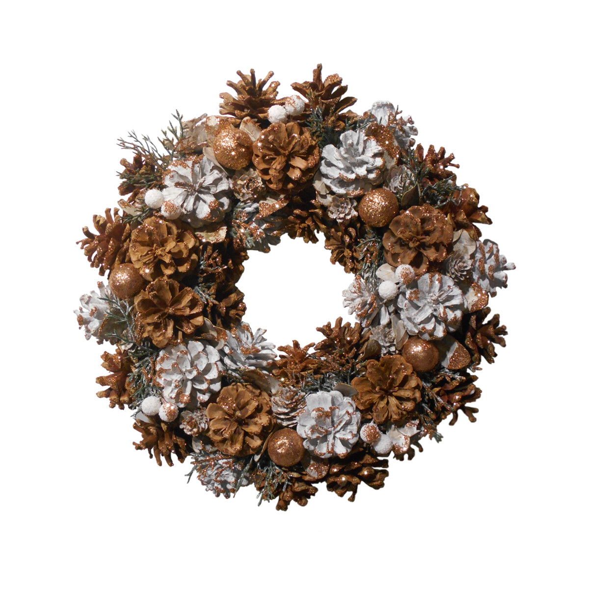 34cm Metallic Woodland Wreath