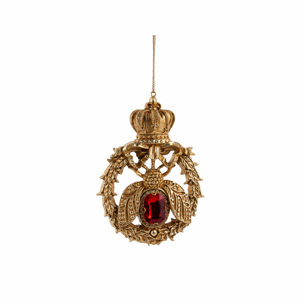 Golden Royal Bee Red Ornament