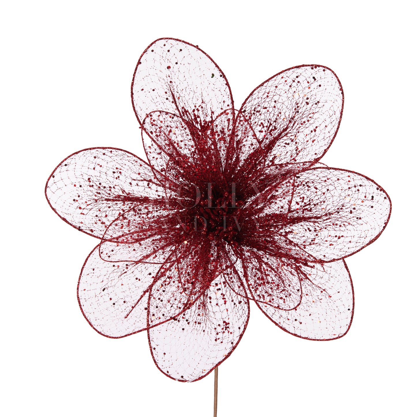 Luxe Red Netted Flower