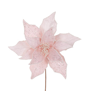 Pale Pink Embossed Poinsettia