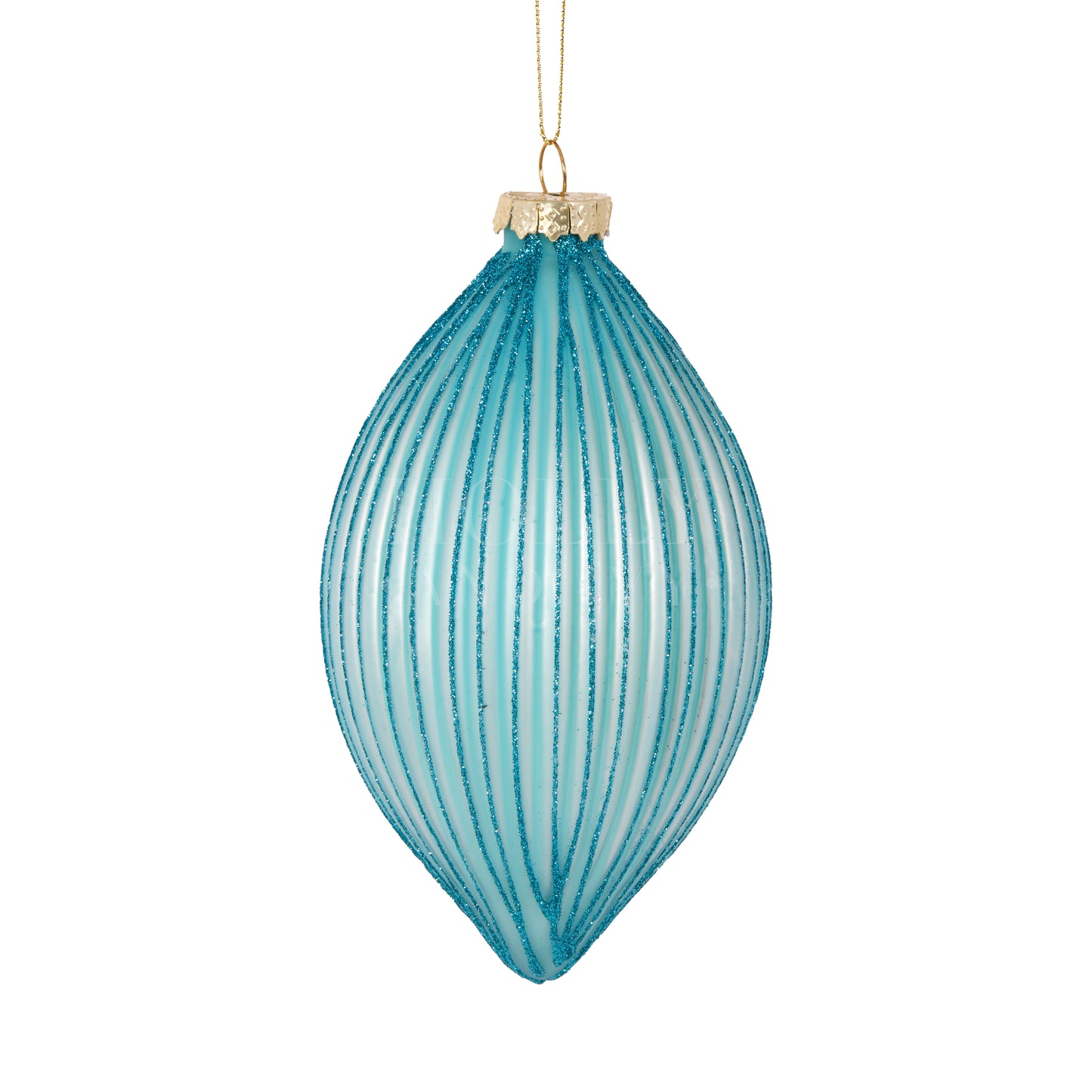 Blue Striped Long Drop Bauble