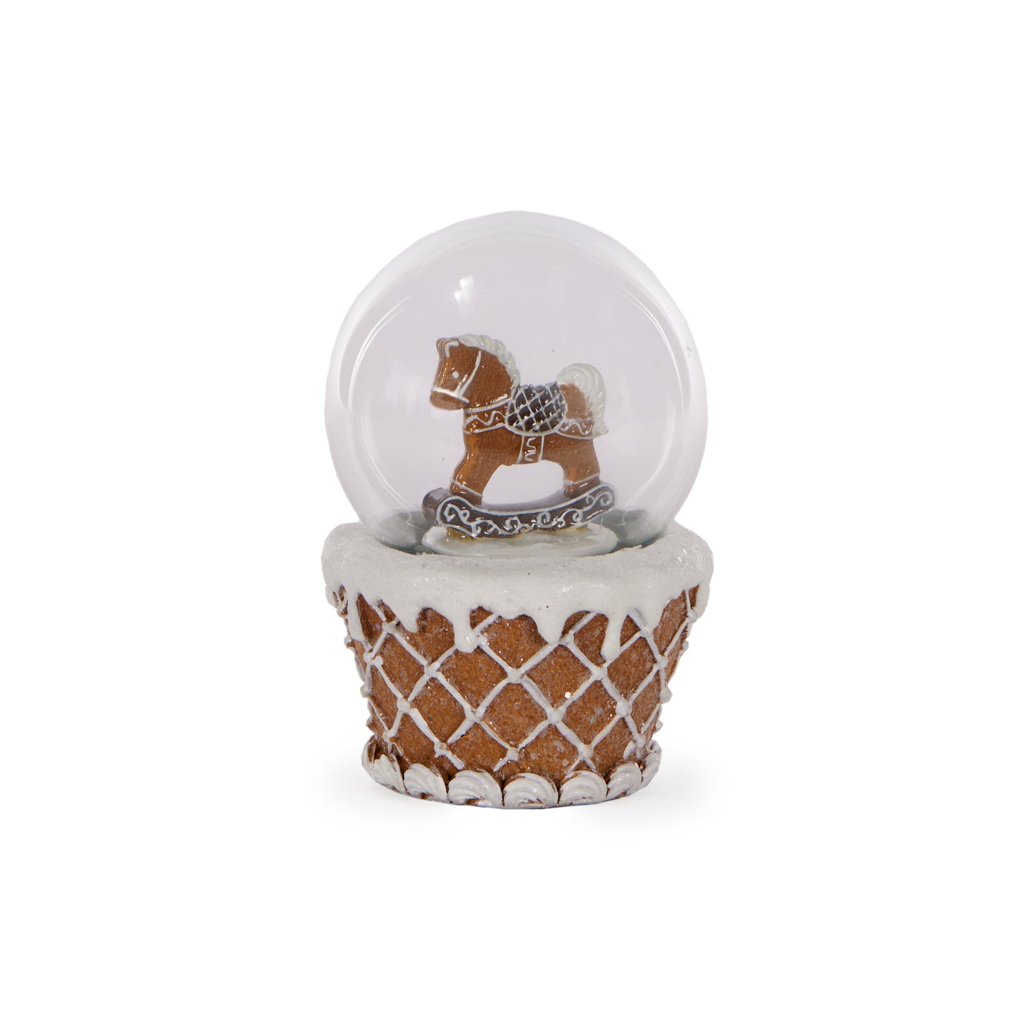 Gingerbread Rocking Horse Snow Globe