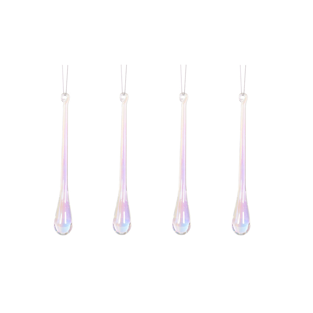 4 Pack Iridescent Icycle Drops