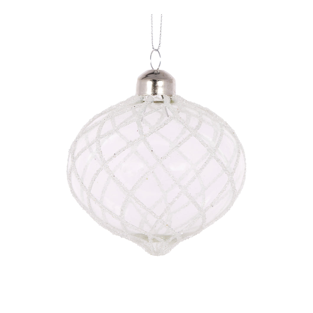 White Quilted Onion Bauble