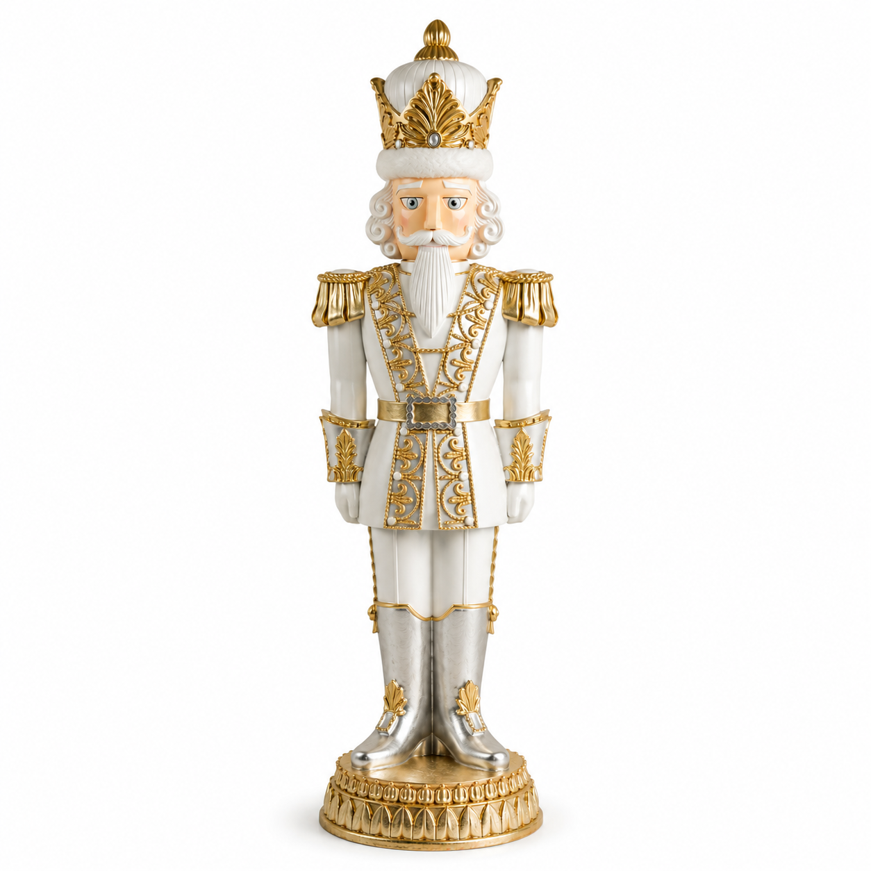 195Cm White & Gold Nutcracker