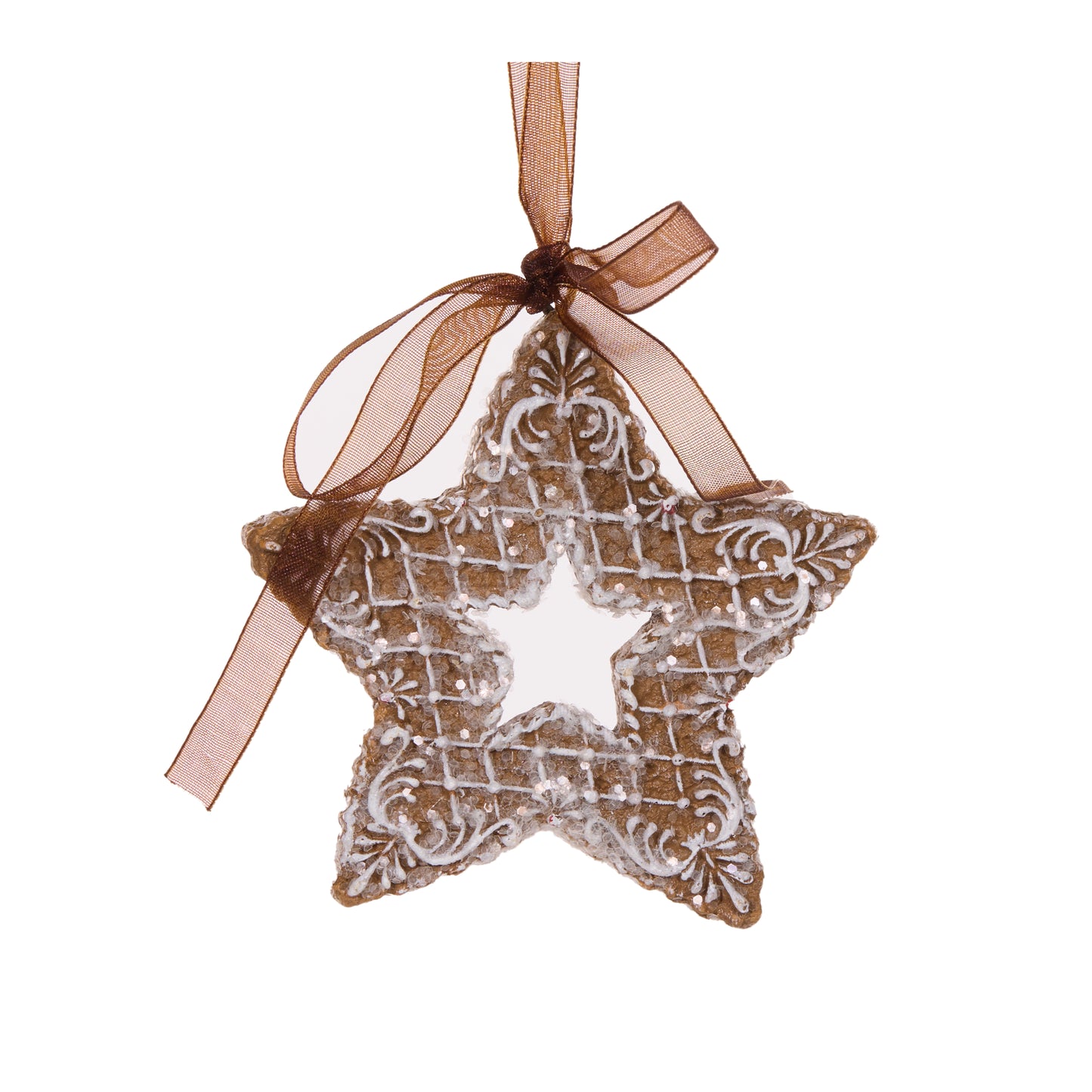 Piped Gingerbread Star Hanging
