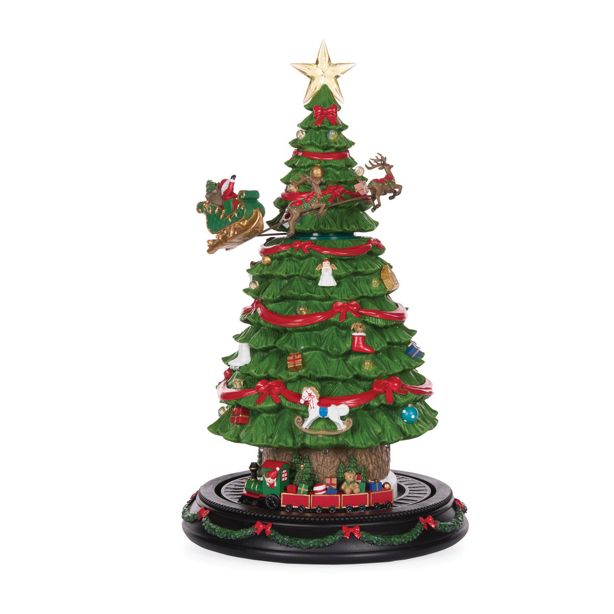 ELABORATE MUSICAL CHRISTMAS TREE SCENE