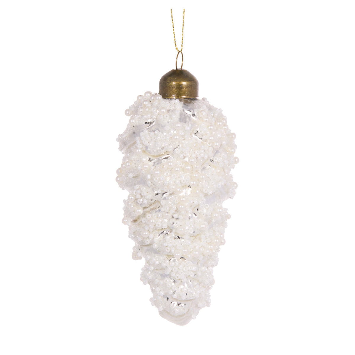 FROSTED PINECONE HANGING
