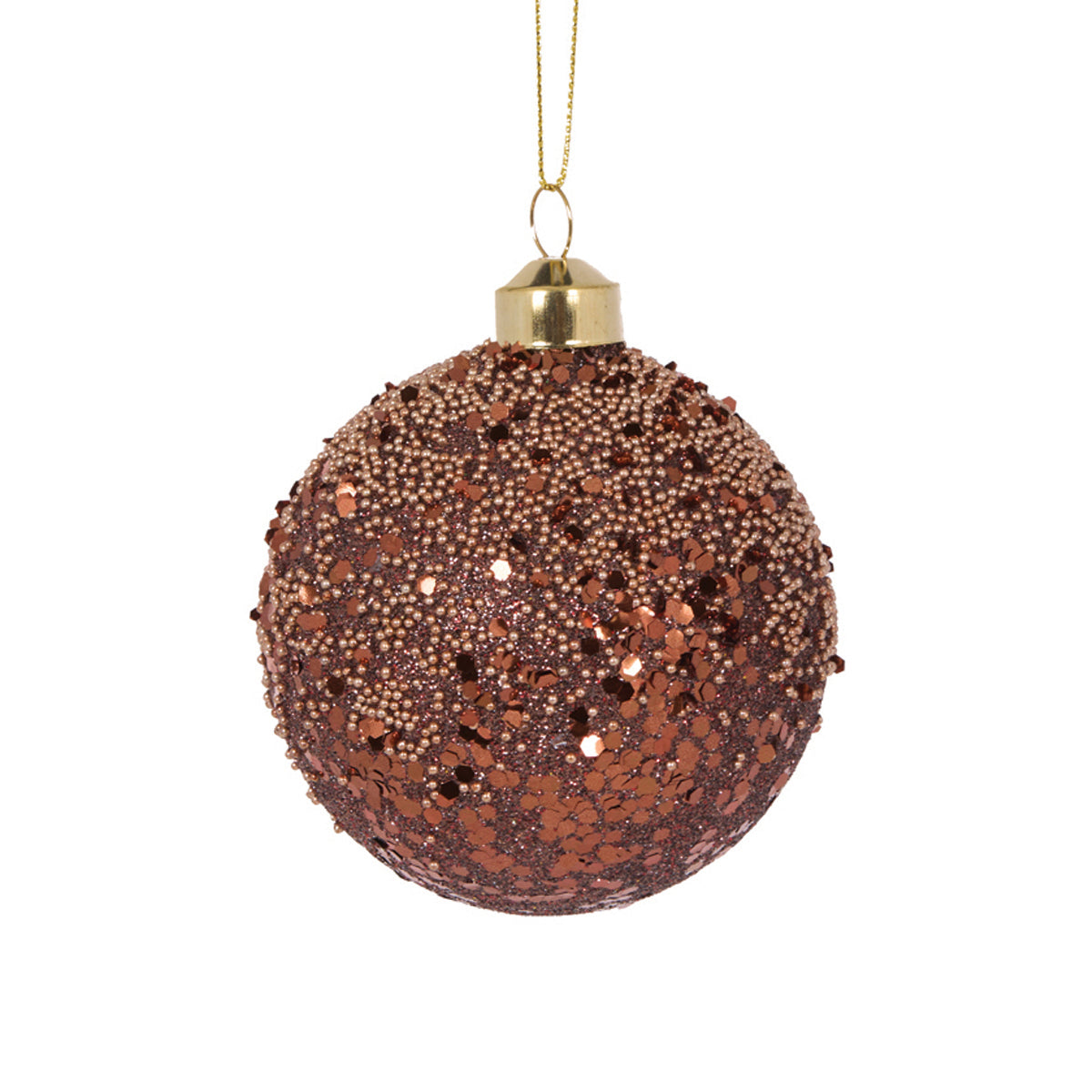 CHOCOLATE SPECKLED BEADED BAUBLE