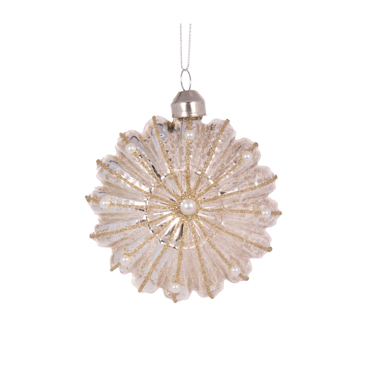 ROUND IVORY MERCURY ORNAMENT