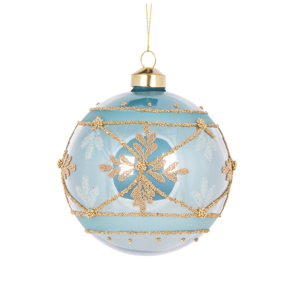 BLUE EMBELLISHED DECO BAUBLE