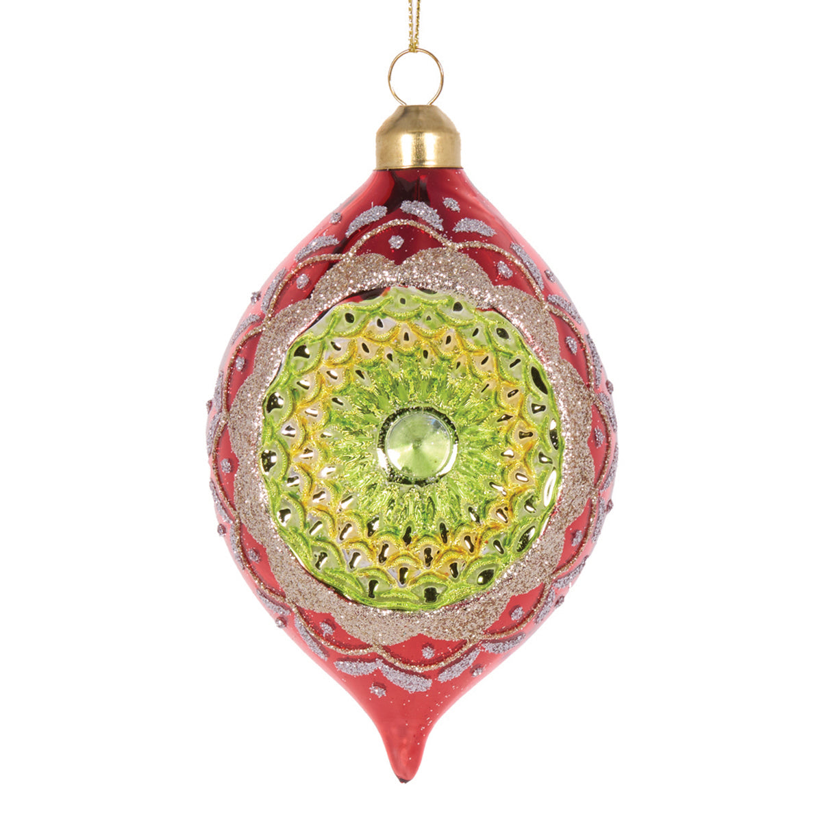 RETRO RED VINTAGE DROP BAUBLE