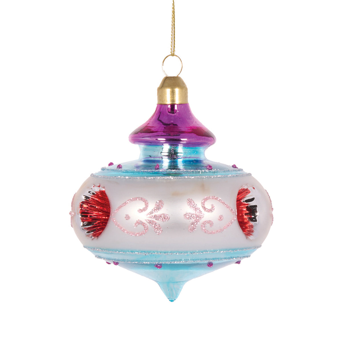 RETRO FROSTED VINTAGE FINIAL BAUBLE