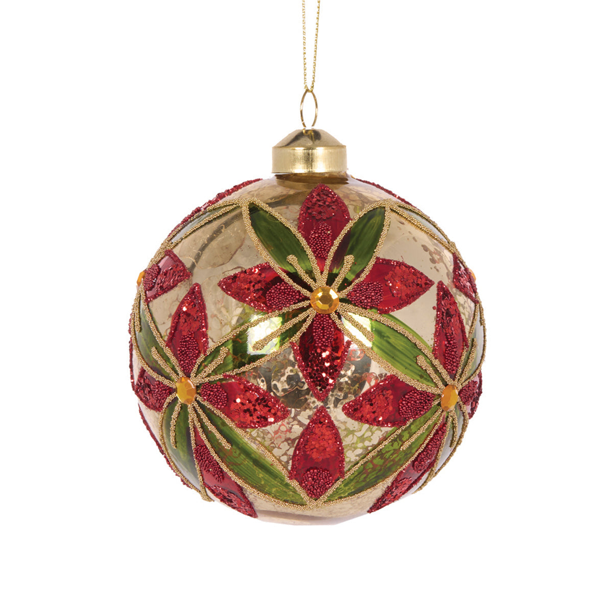 TRADITIONAL BEADED FLORAL BAUBLE
