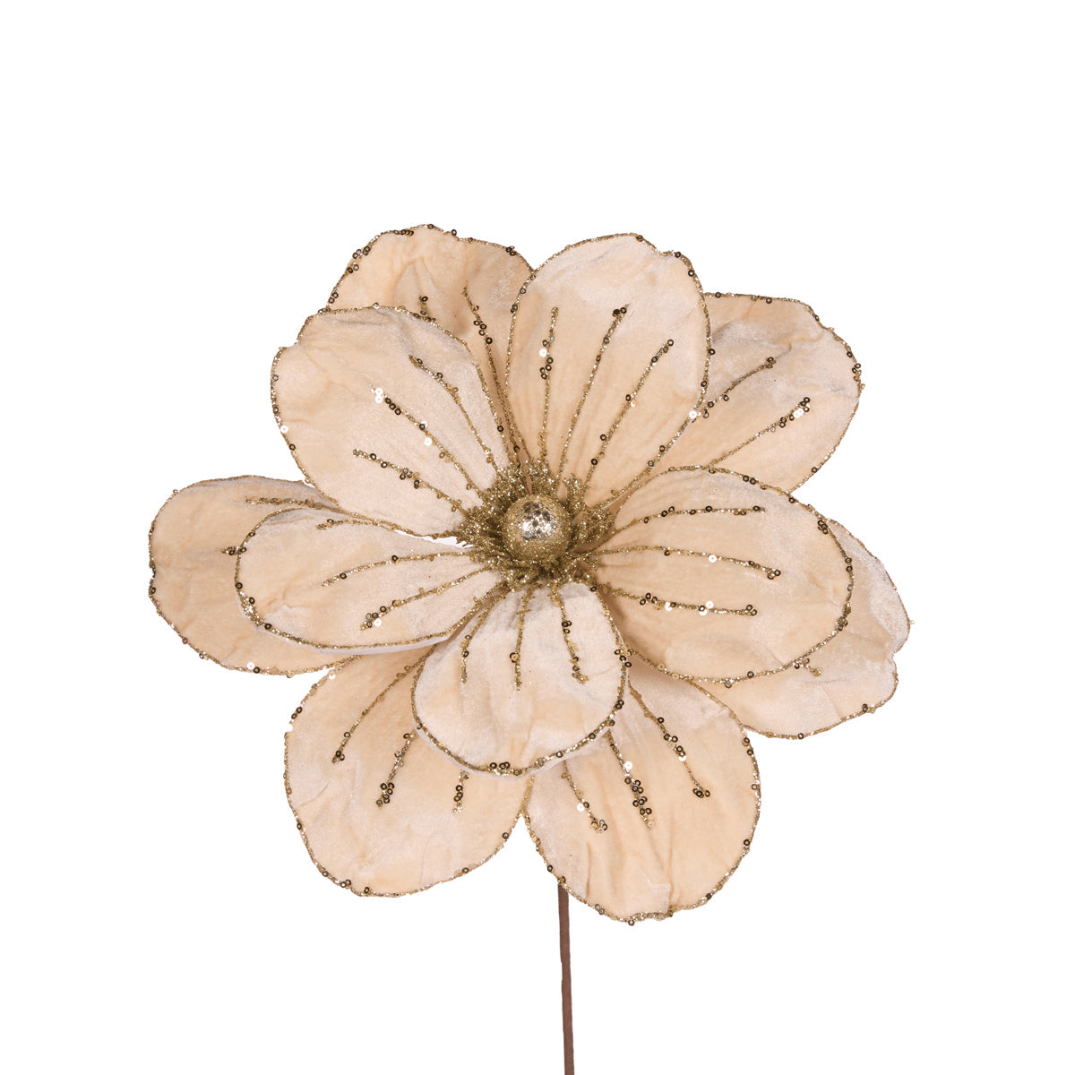 LARGE CHAMPAGNE VELOUR MAGNOLIA