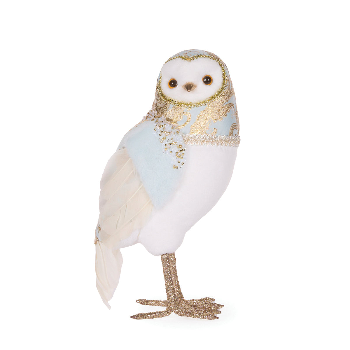 32 CM EXQUISITE BLUE JACQUARD OWL