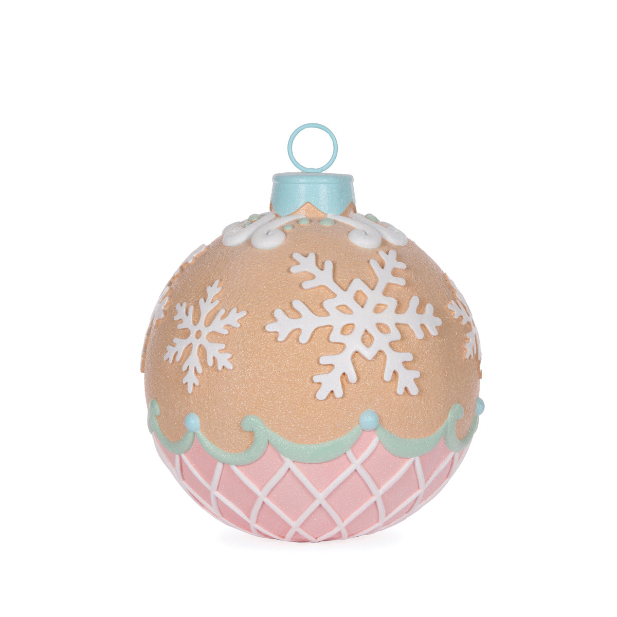 PIPED PASTEL GINGERBREAD SNOWFLAKE BAUBLE