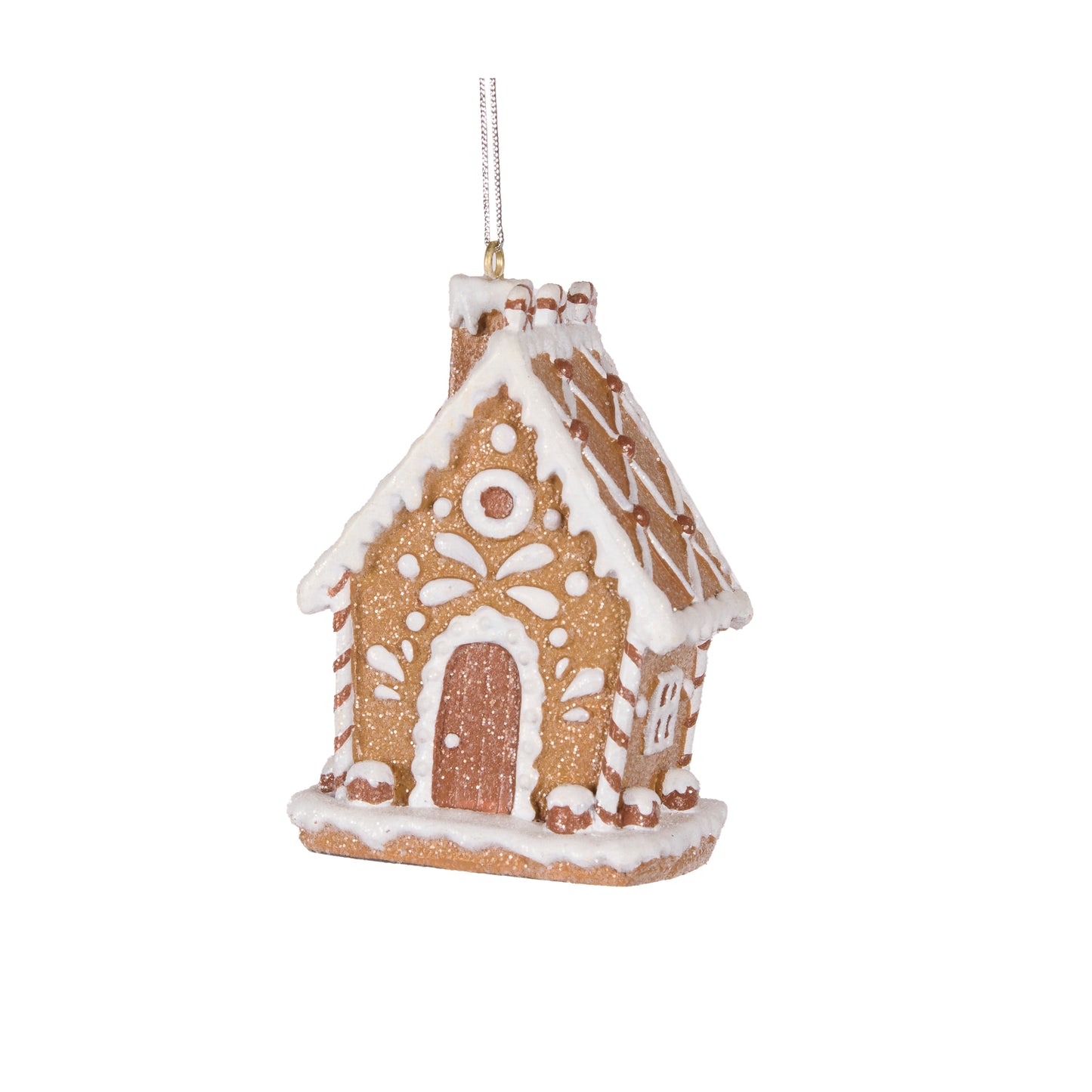 PIPED GINGERBREAD HOUSE WITH CHIMNEY HANGING