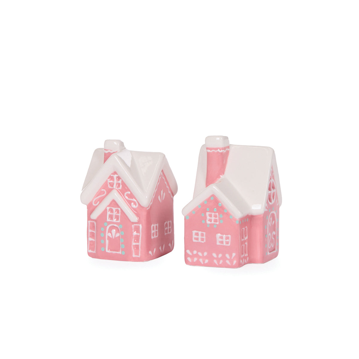CERAMIC PINK HOUSE SALT AND PEPPER SHAKERS