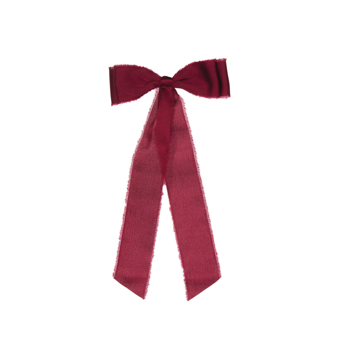 6 PK BURGUNDY RAW SATIN BOWS