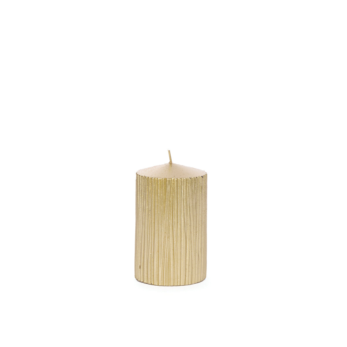 10.5 CM GOLD RIBBED PILLAR CANDLE