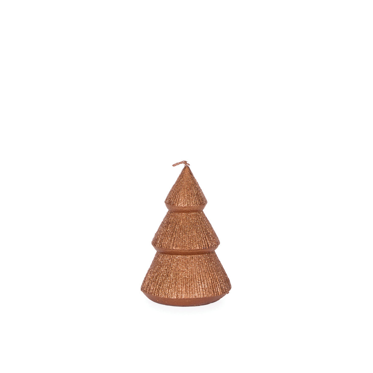 11 CM COPPER RIBBED TREE CANDLE