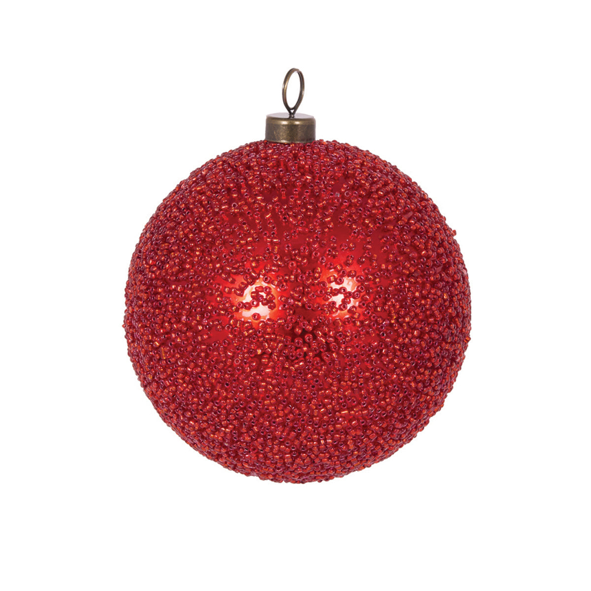 10 CM RED CAVIAR BAUBLE