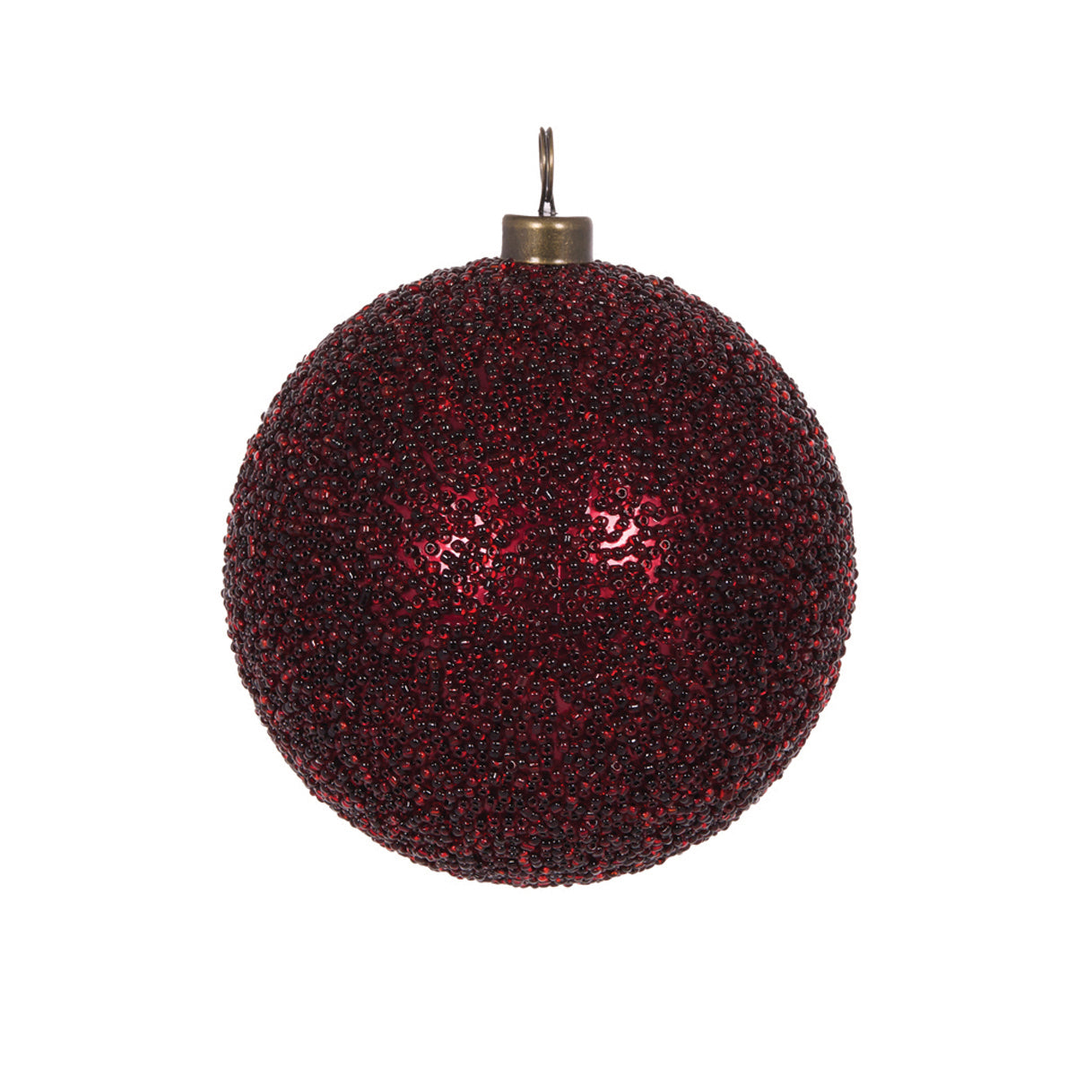 10 CM BURGUNDY CAVIAR BAUBLE
