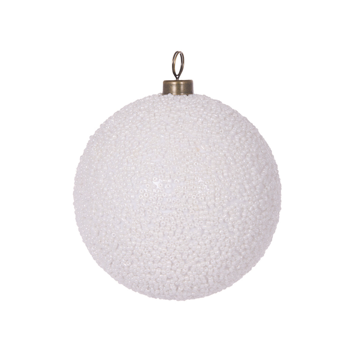 10 CM WHITE CAVIAR BAUBLE