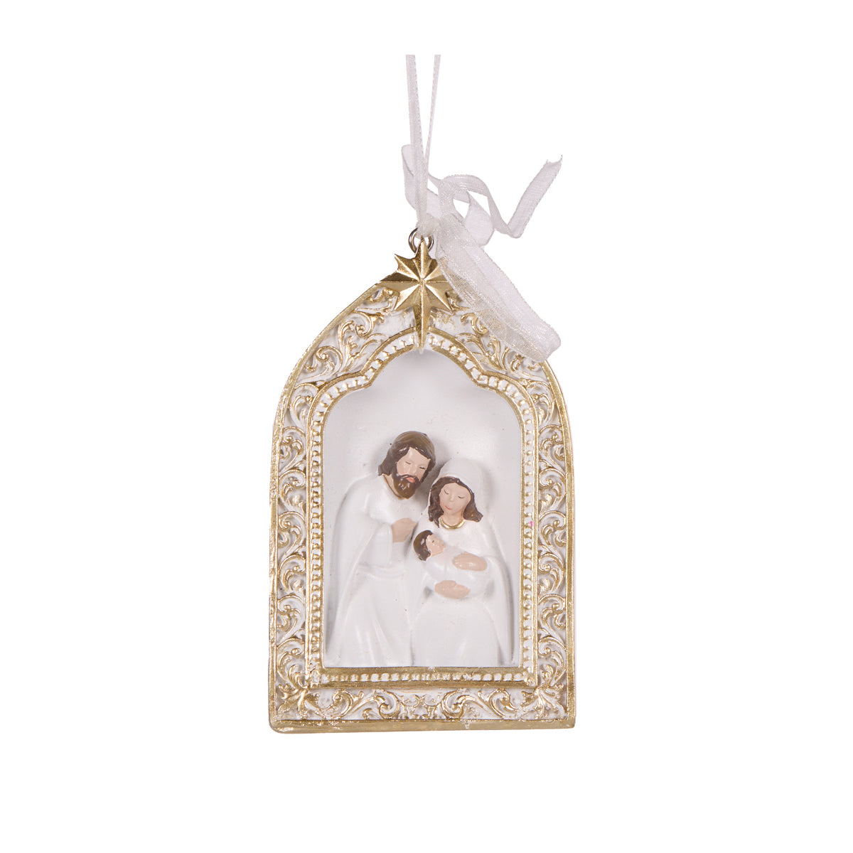 WHITE AND GOLD ARCH NATIVITY HANGING