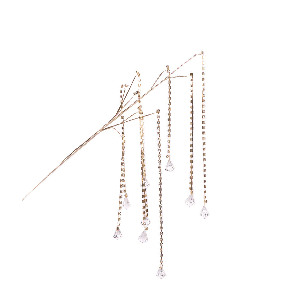 63 CM CHAMPAGNE CRYSTAL AND GEM BRANCH