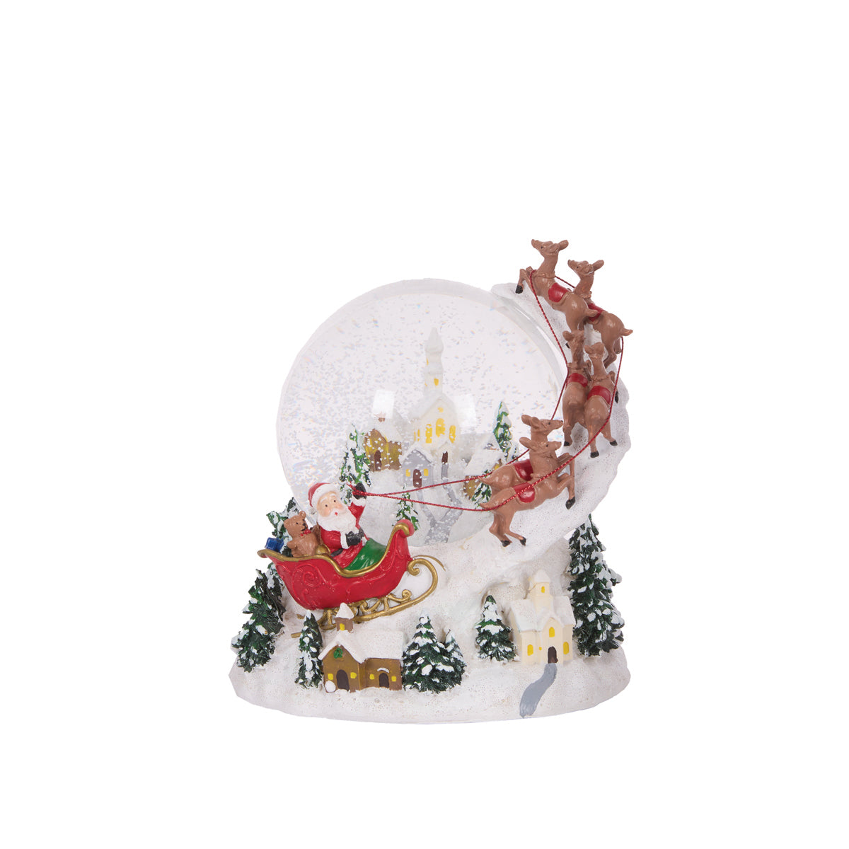 17 CM SANTAS SLEIGH SNOW GLOBE