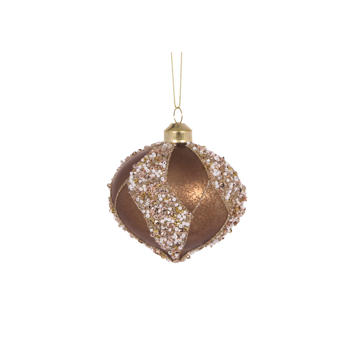 MERCURY BROWN SWIRL ONION BAUBLE