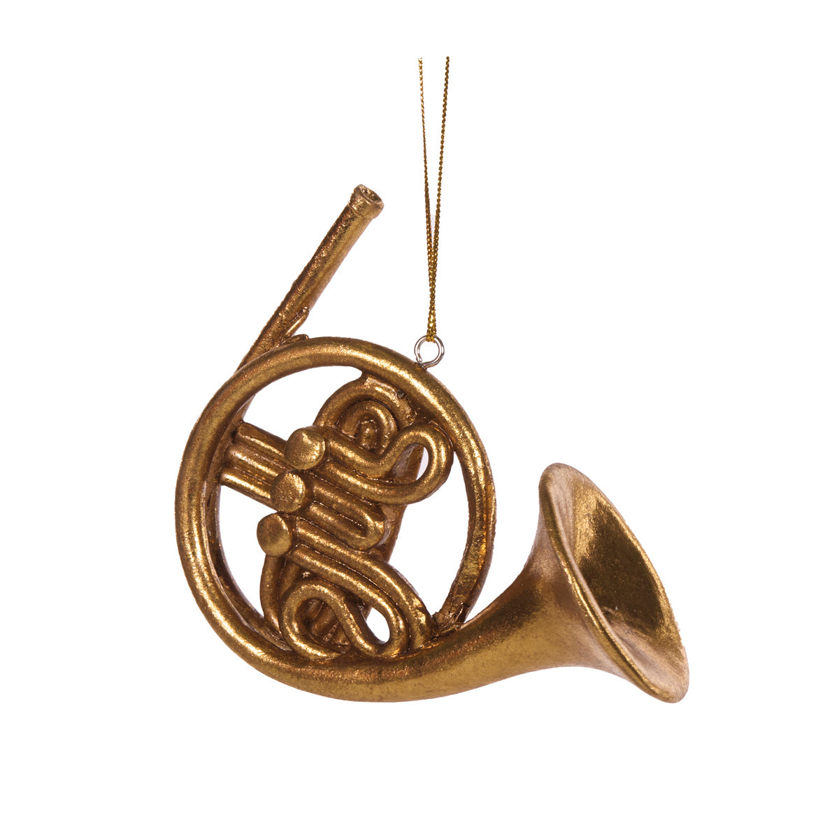 GILDED FRENCH HORN ORNAMENT