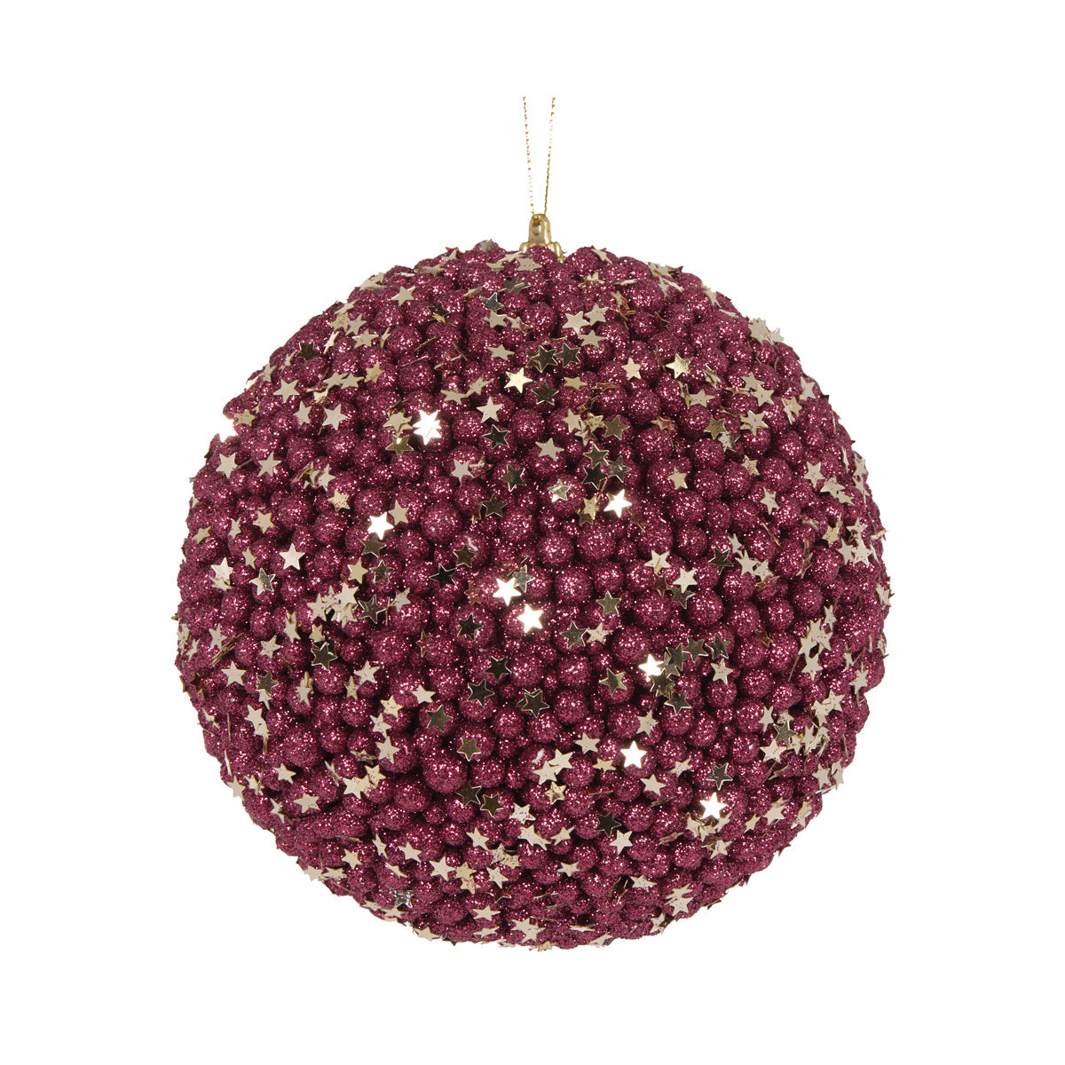 XL BURGUNDY STARS BAUBLE