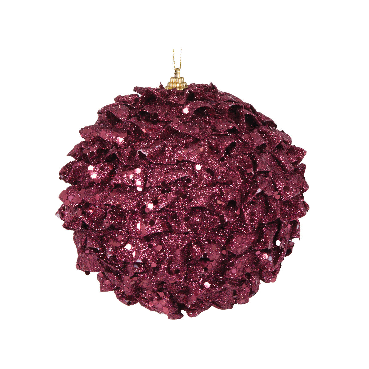 XL BURGUNDY RUFFLES BAUBLE