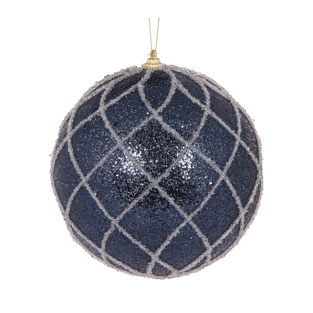 XL NAVY LATTICE BAUBLE