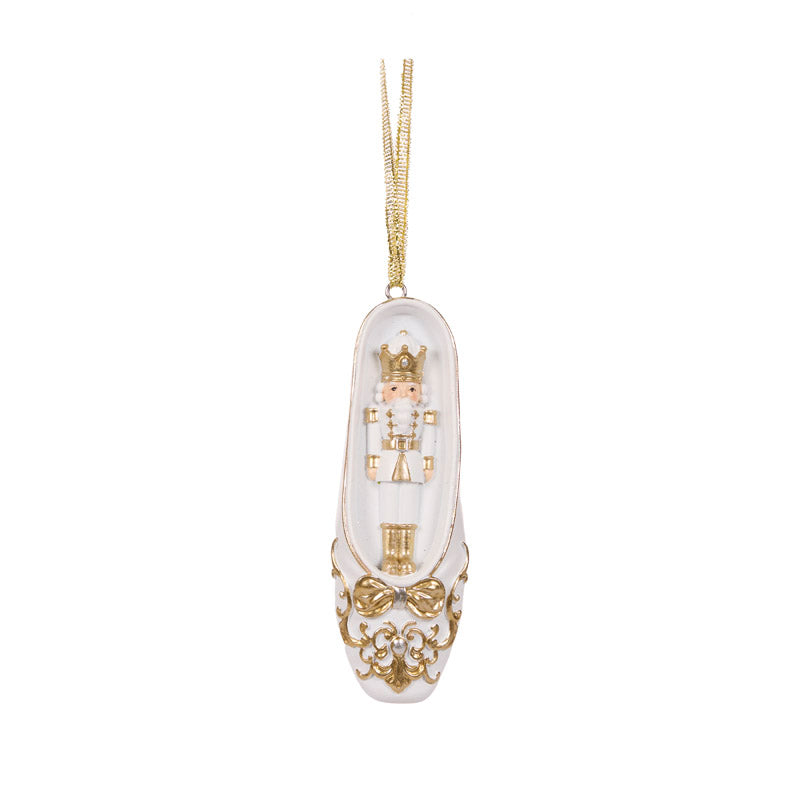 White And Gold Nutcracker Ballet Ornament