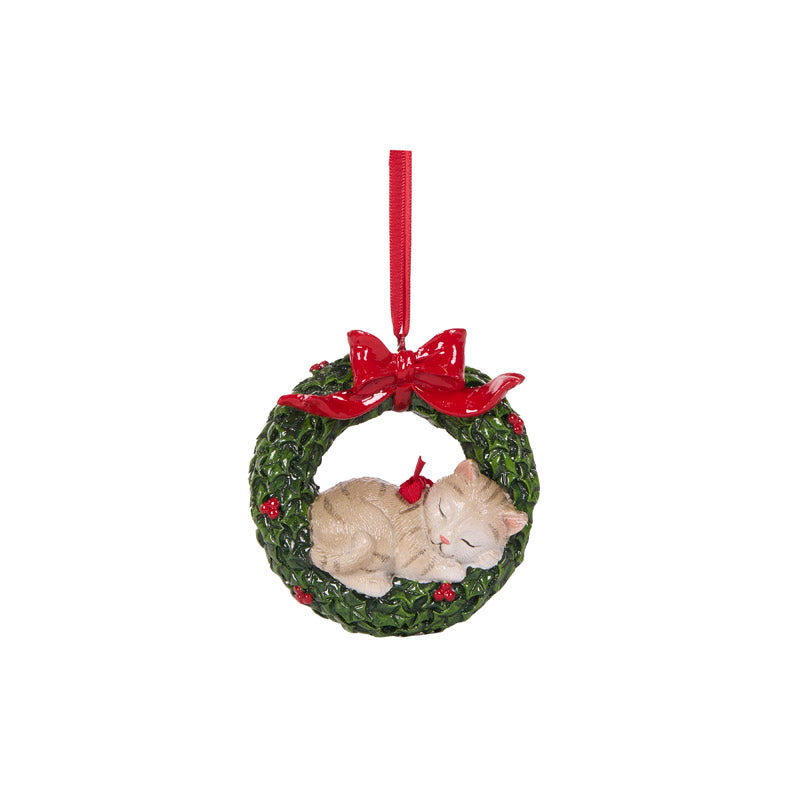 Cat Wreath Hanging Ornament