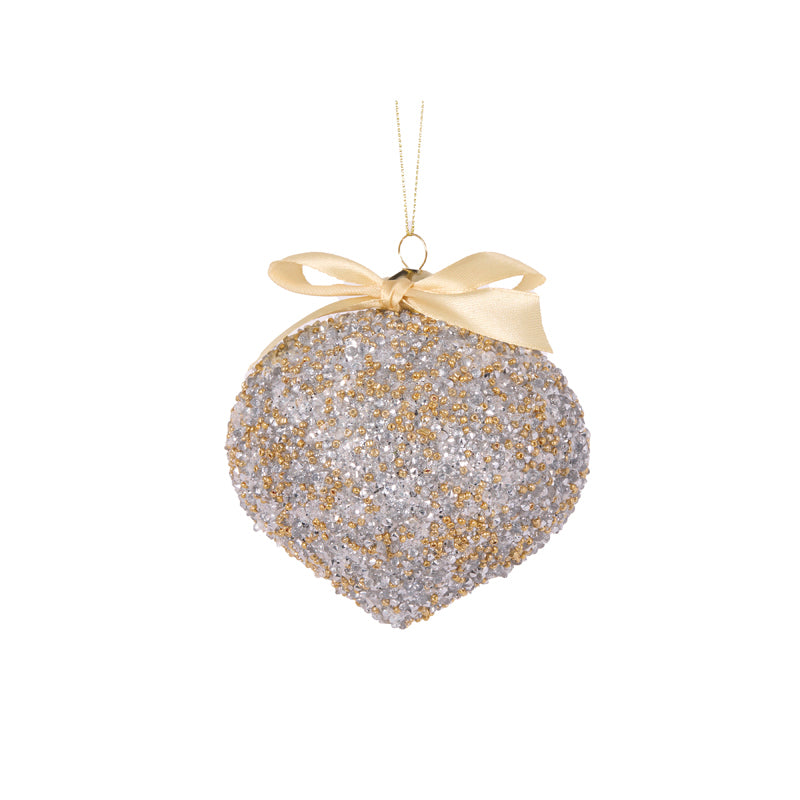 Ribboned Glittered Onion Bauble