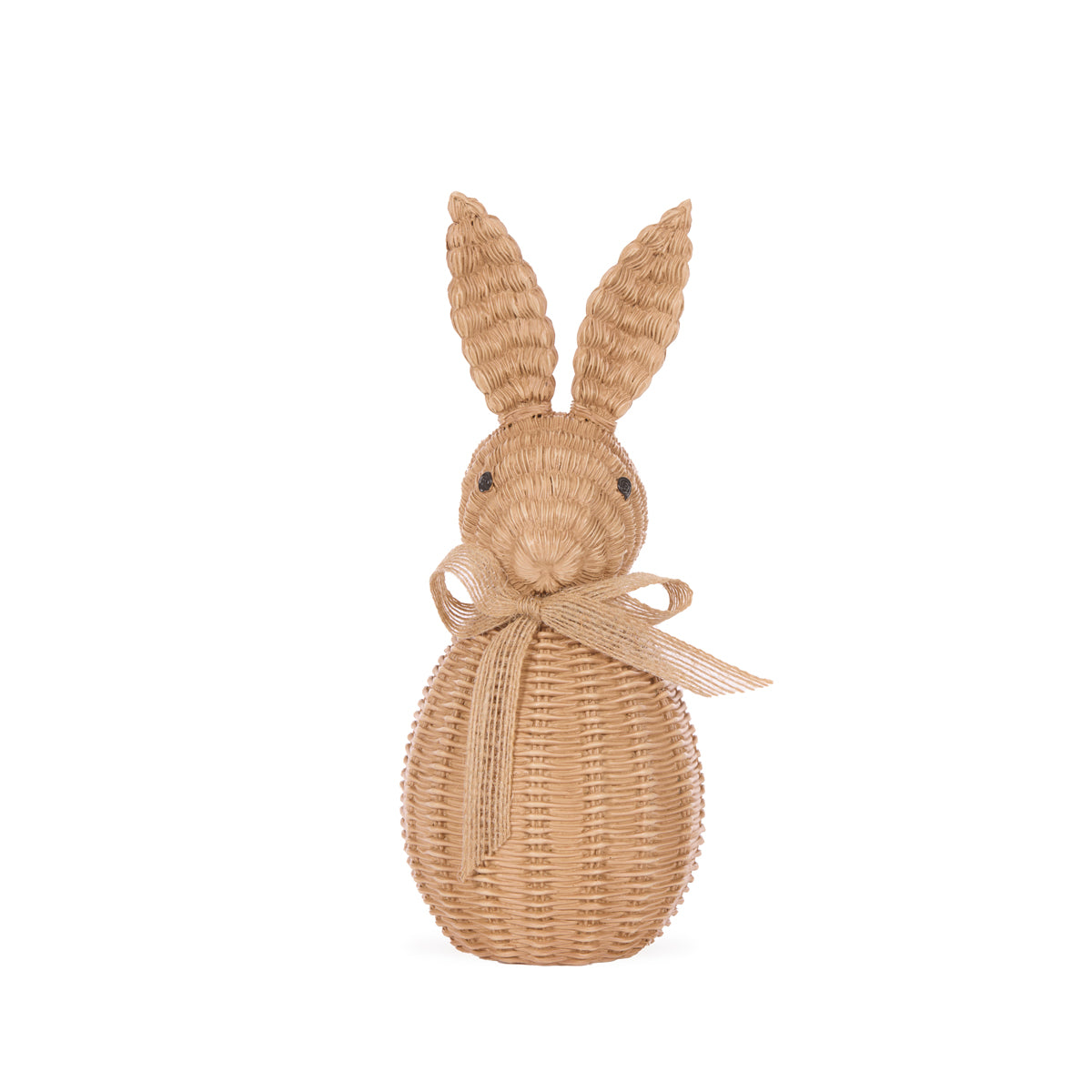 BROWN WOVEN RABBIT WITH BOW