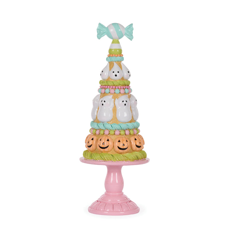 PASTEL GHOST LAYERED CAKE ON STAND