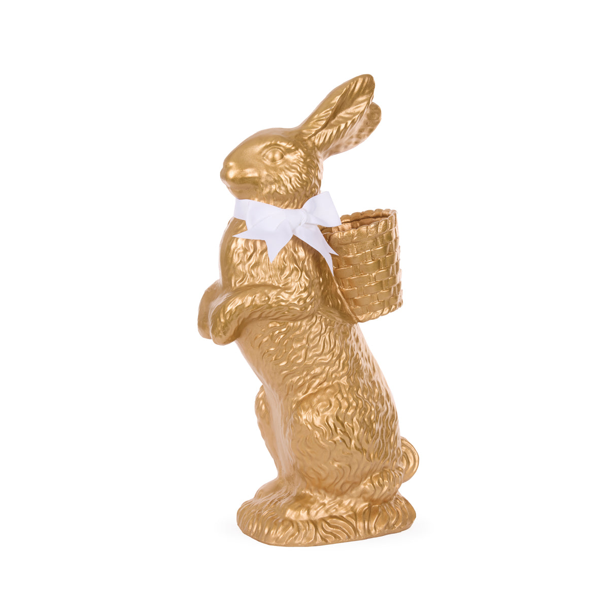 52 CM GOLDEN RABBIT WITH BASKET – Holly & Ivy