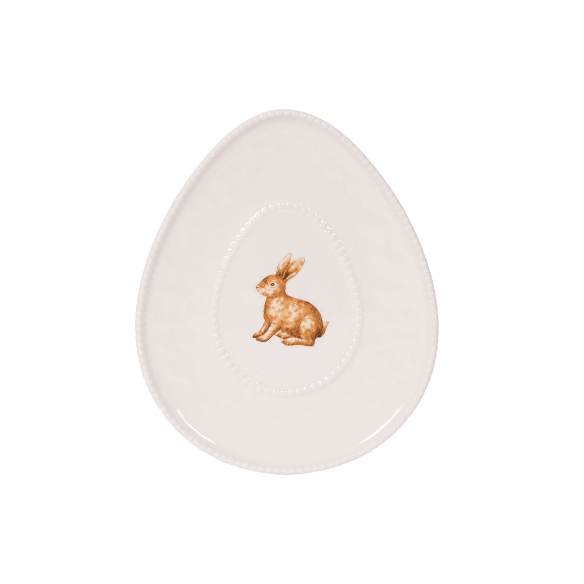 VINTAGE CROUCHING RABBIT EGG PLATE