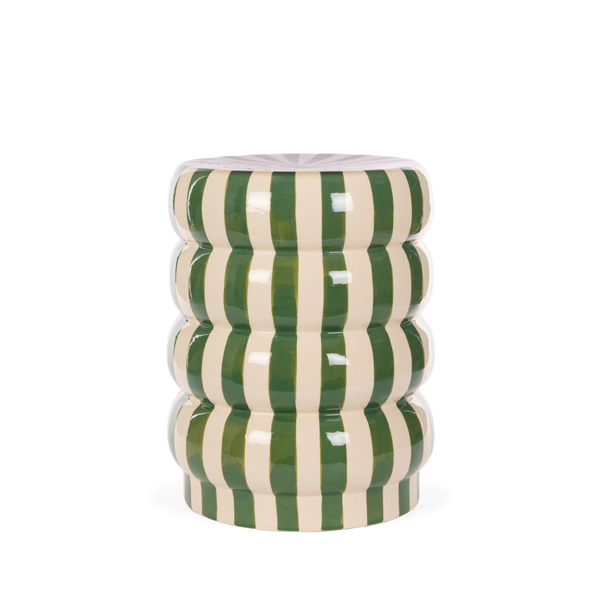 STRIPED GREEN SIDE STOOL