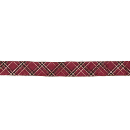 6.3cm Red Velvet Tartan Ribbon