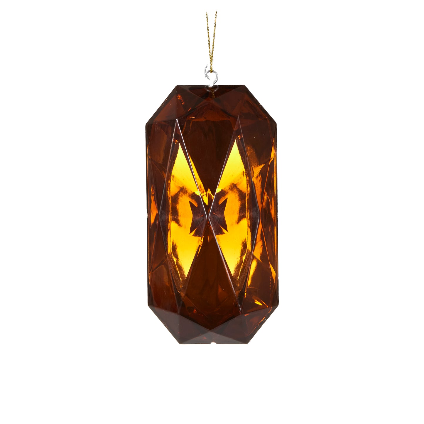 Burnt Amber Crystal Cut Ornament Hanging