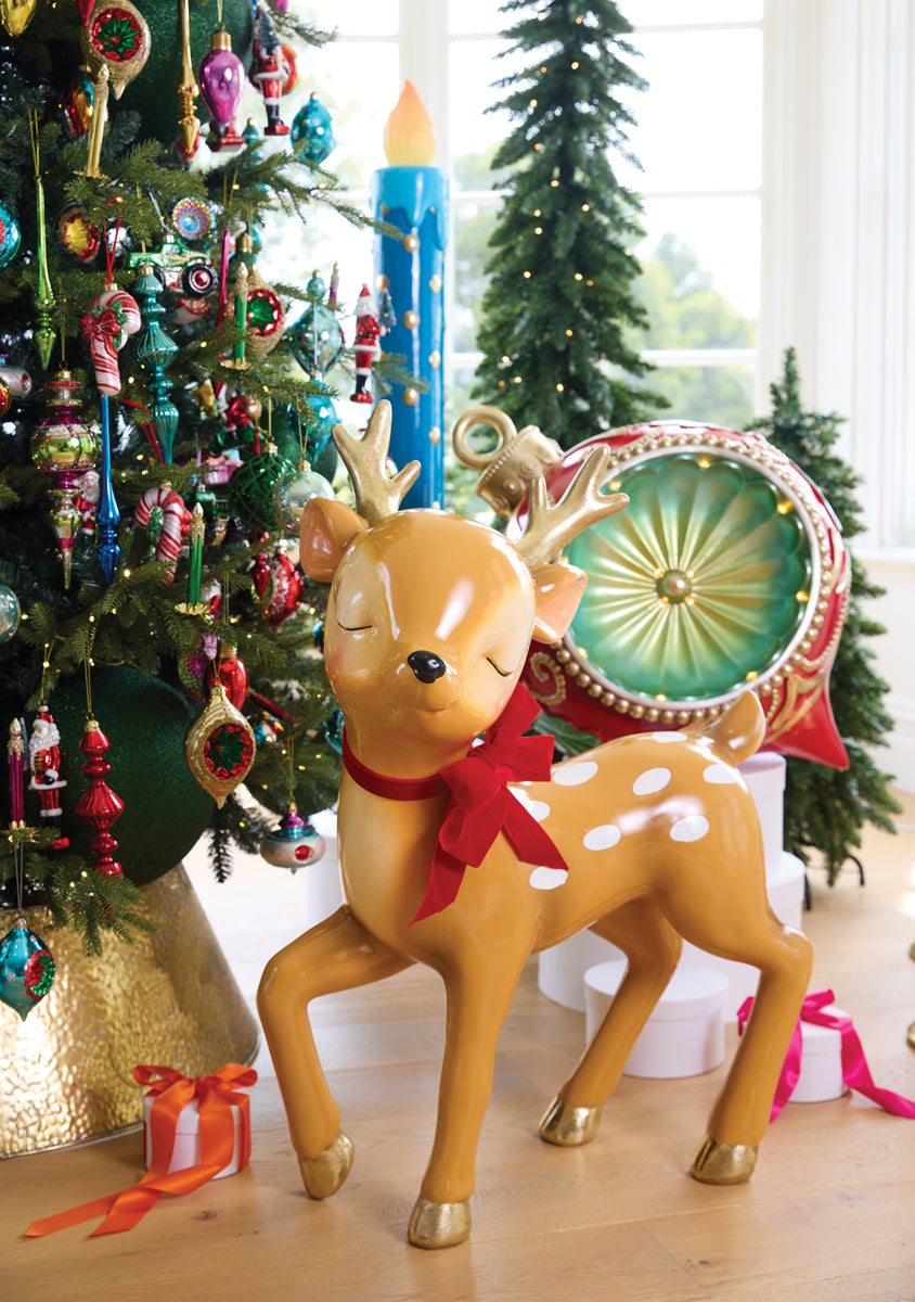 92 CM RETRO REINDEER WITH BOW