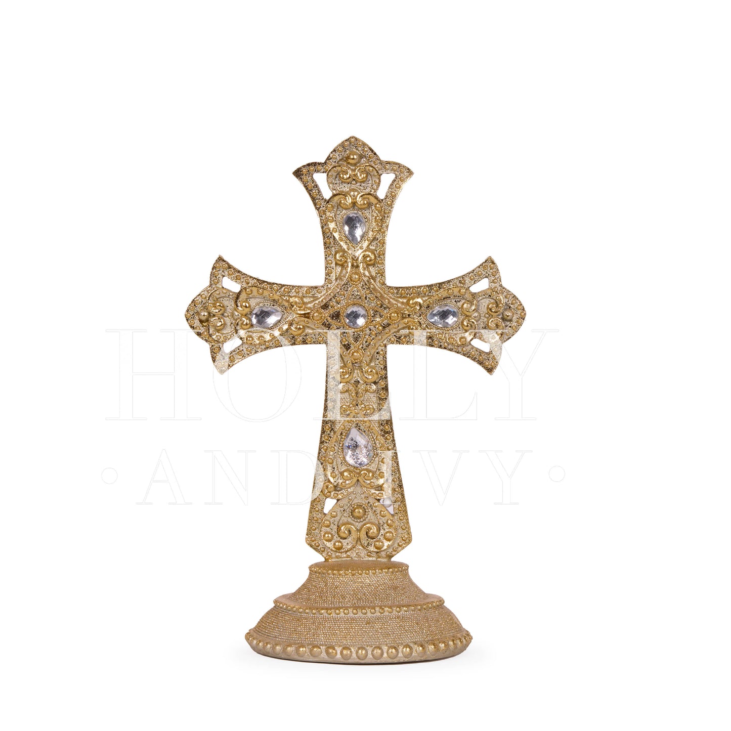 23CM JEWELLED STANDING CROSS
