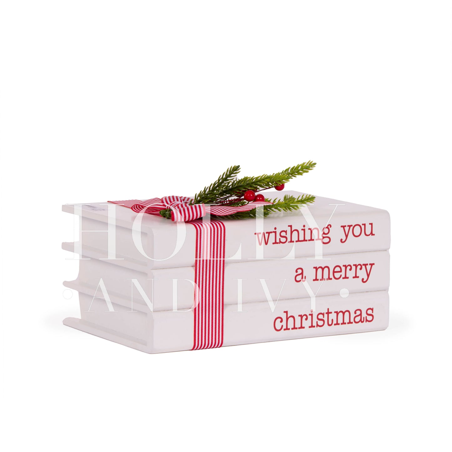 WHITE CHRISTMAS BOOK STACK